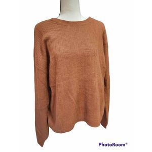 NWT DKNY Size Large Burnt Orange/Brown Cashmere Blend Sweater